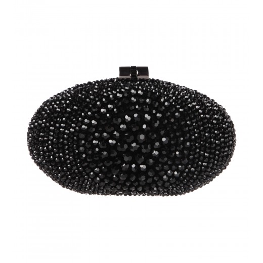 Clutch mit glänzenden Perlen in Schwarz