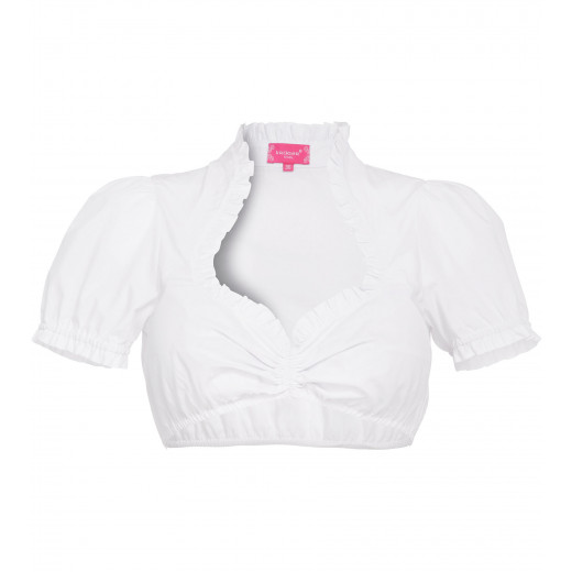 Stehkragenbluse in Weiss