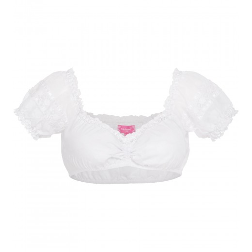 Bluse mit Lochstickerei in Weiss