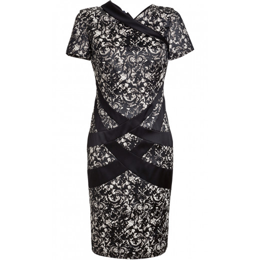 Etuikleid mit Spitzendruck