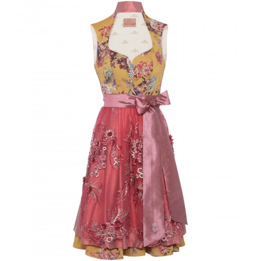 Dirndl in Gelb/Pink