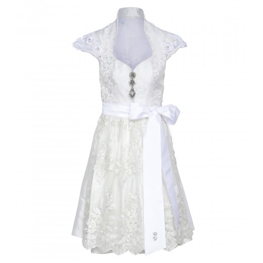  Dirndl in Cremé mit Spitzenrücken