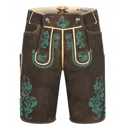 Lederhose Stefan in Dunkelbraun