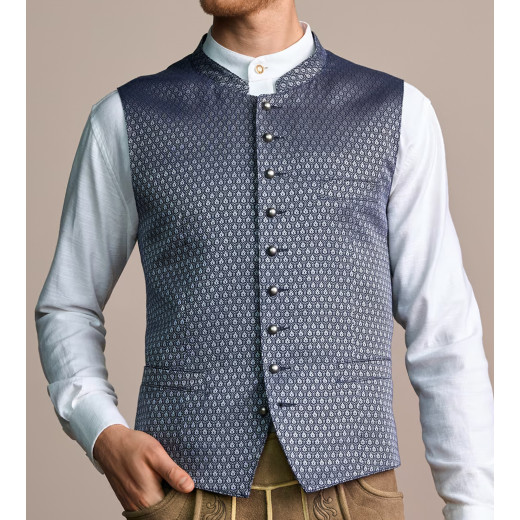 Herrenweste in Blau mit edlem Muster