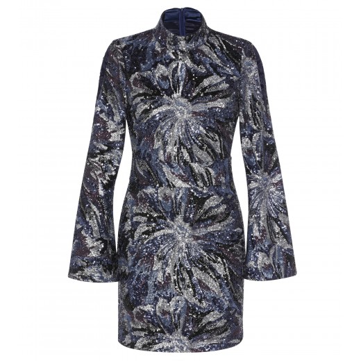 Minikleid mit Cut-Out in Blau-Schwarz