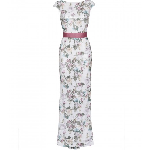 Paillettenkleid mit Blumenprint 