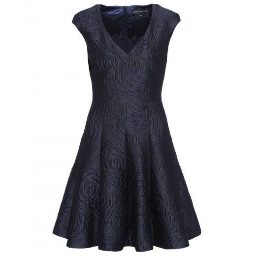 Blaues Cocktailkleid aus Brokat