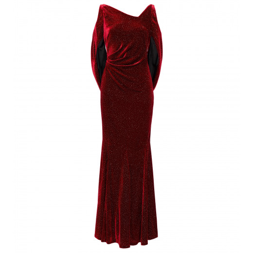 Samtkleid mit Cut-Outs und Glitter-Finish