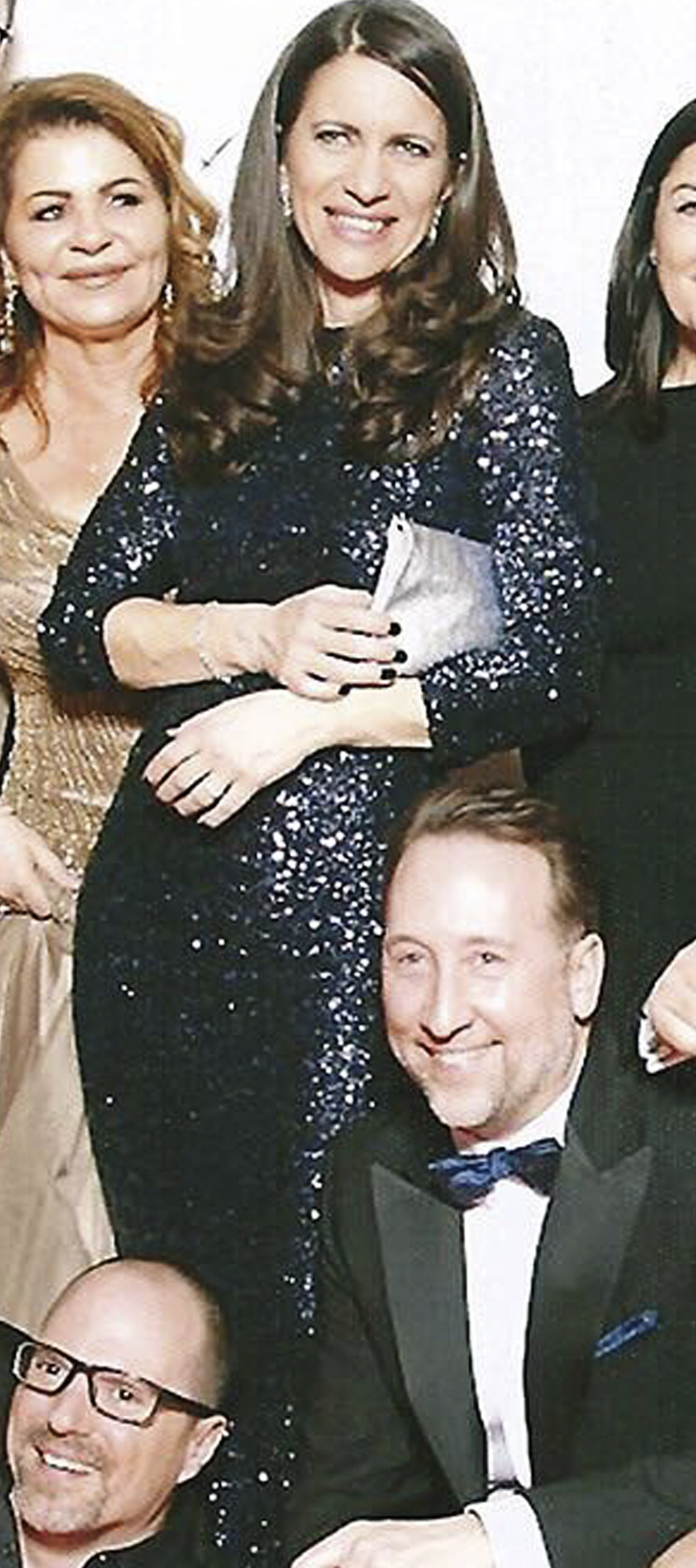 Paillettenrobe in Dunkelblau