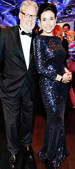 Paillettenrobe in Dunkelblau