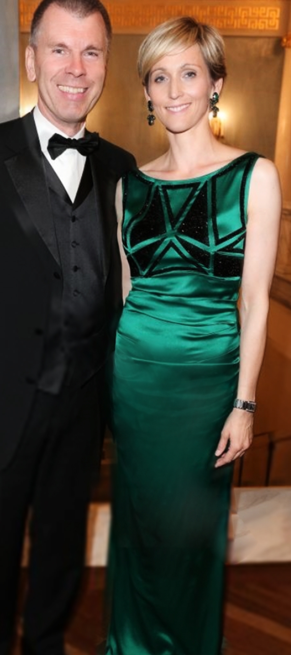 Stretch-Crepe Robe in Emerald