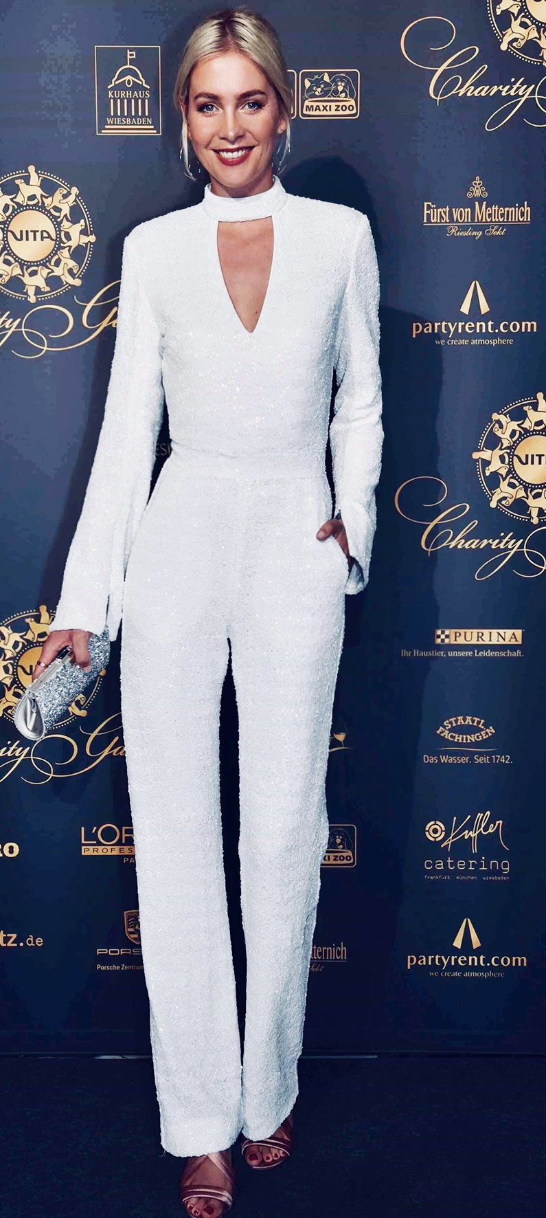 Jumpsuit mit Cut-Out in Weiss