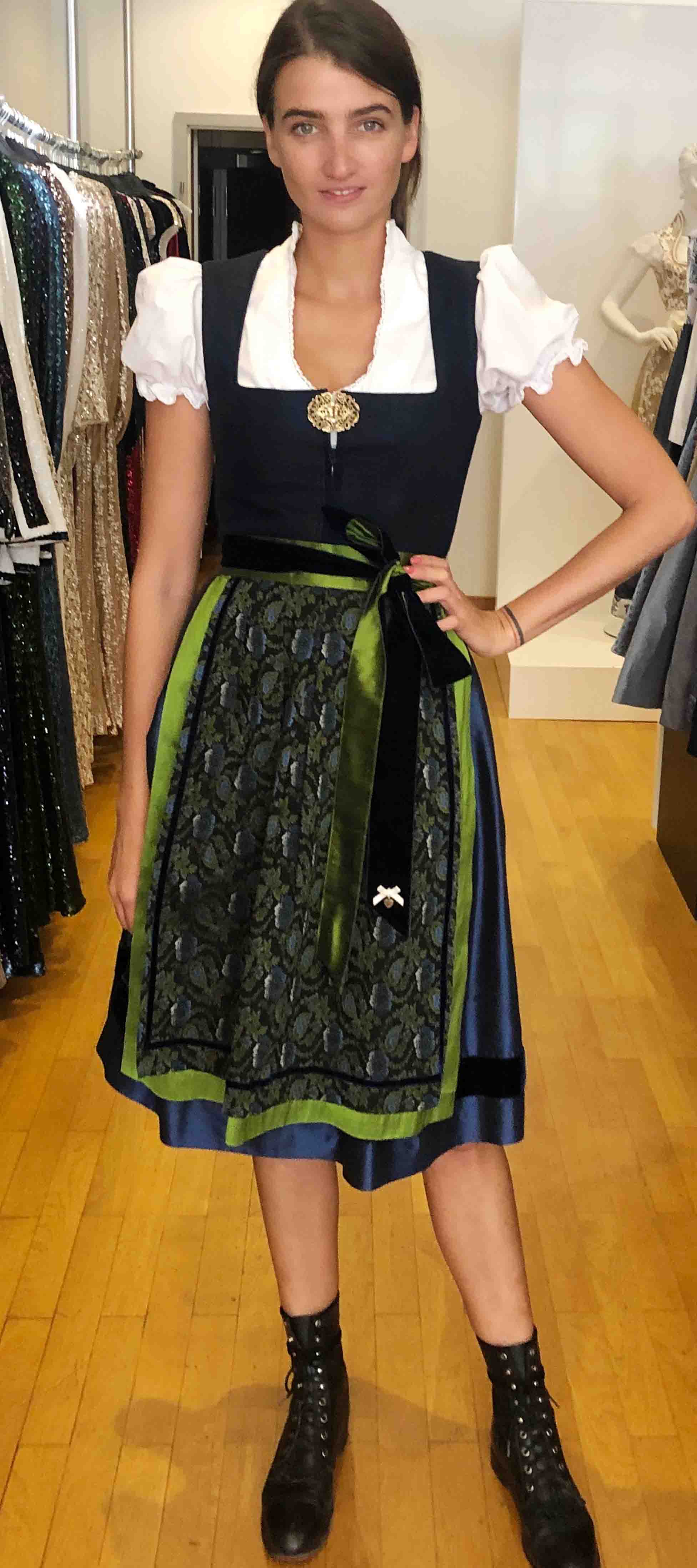 Dirndl Lena in Blau/Grün